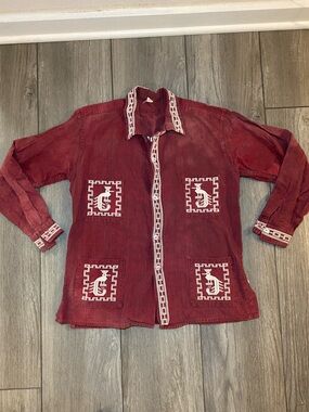 True Vintage 1960s/1970s Guatemalan Embroidered Button-Up Jacket Tribal Details